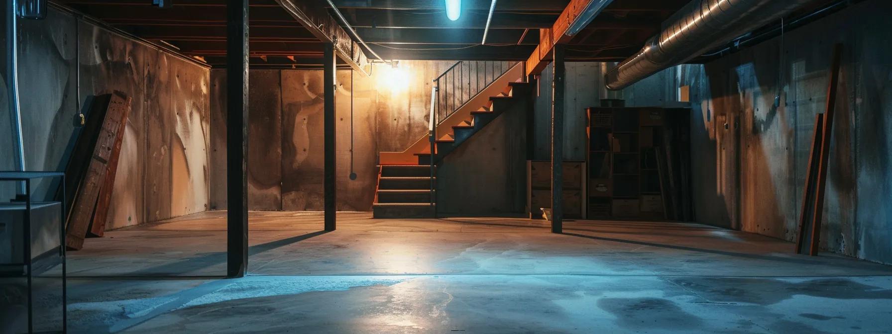 a meticulously maintained, brightly lit basement showcases advanced waterproofing technology, featuring sealed walls and a dry floor, highlighting the long-term value of proactive water damage prevention for homeowners.