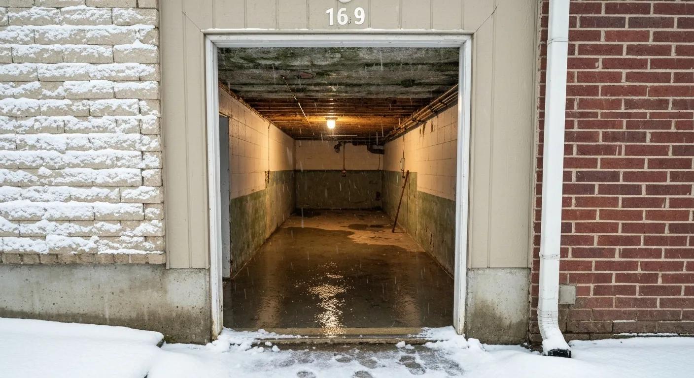 Effects of heavy rainfall and snow on a Milwaukee basement, emphasizing the need for waterproofing solutions